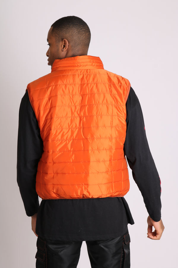 Liquor & Poker Neon Orange Puffer Gillet