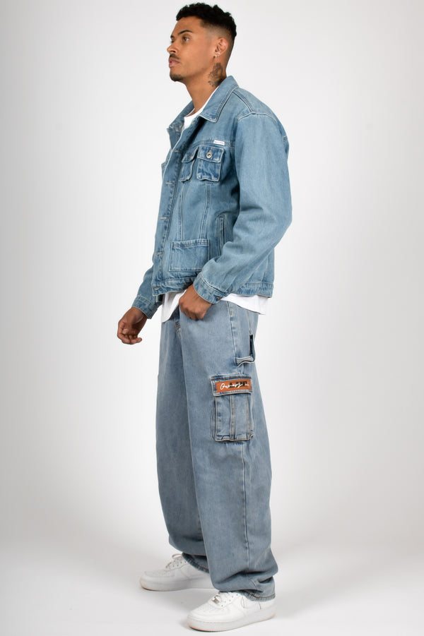 Liquor & Poker Nevada Blue Wash Utility Denim Jacket