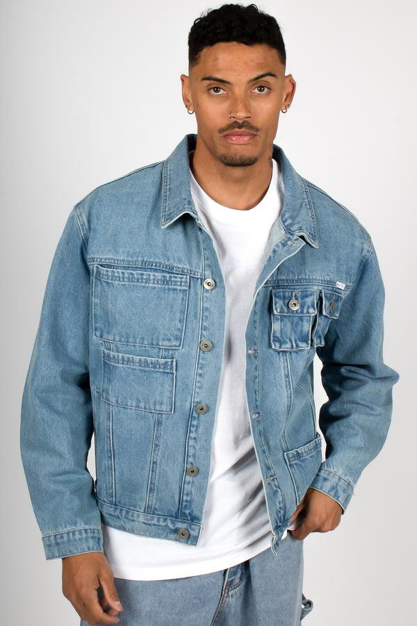 liquor & poker Nevada Blue Wash Utility Denim Jacket