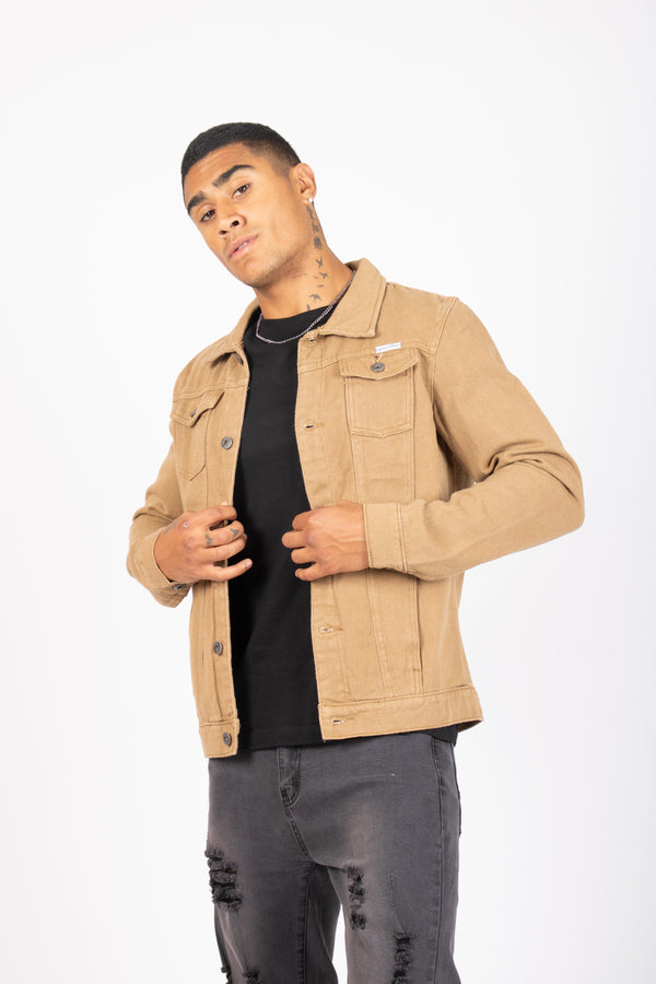 Liquor & Poker Norton Denim Jacket In Tan