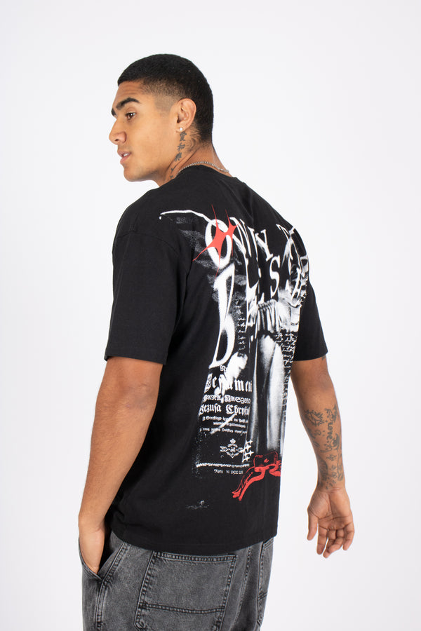 liquor & poker "Only The Blessed" Cross T-Shirt