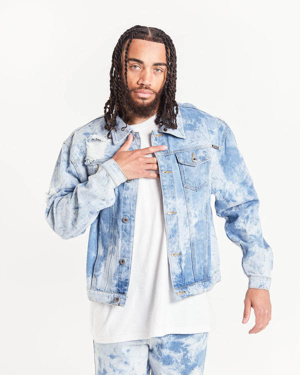 liquor & poker Oversized Cloud Wash Denim Jacket