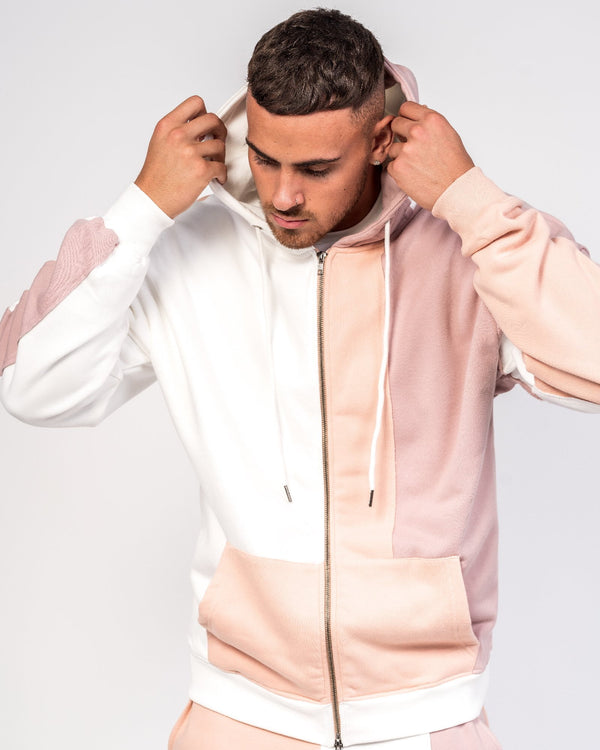 Liquor & Poker Oversized Varsity Spliced Zip Hoodie