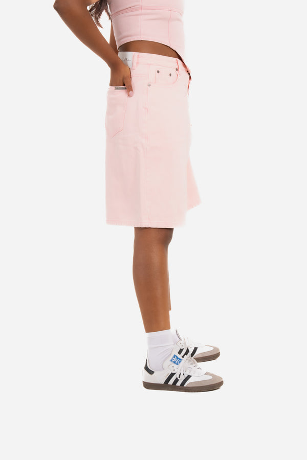 Liquor & Poker Pink Denim Jorts