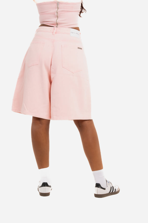 Liquor & Poker Pink Denim Jorts