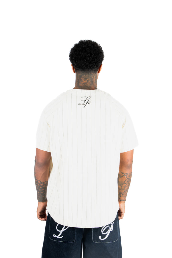 Liquor & Poker Pinstripe Denim Jersey Shirt