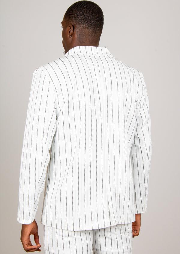 Liquor & Poker Pinstripe Oversized Blazer In White