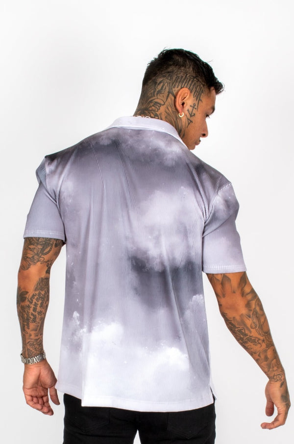 Liquor & Poker Plissé Angel Print Shirt