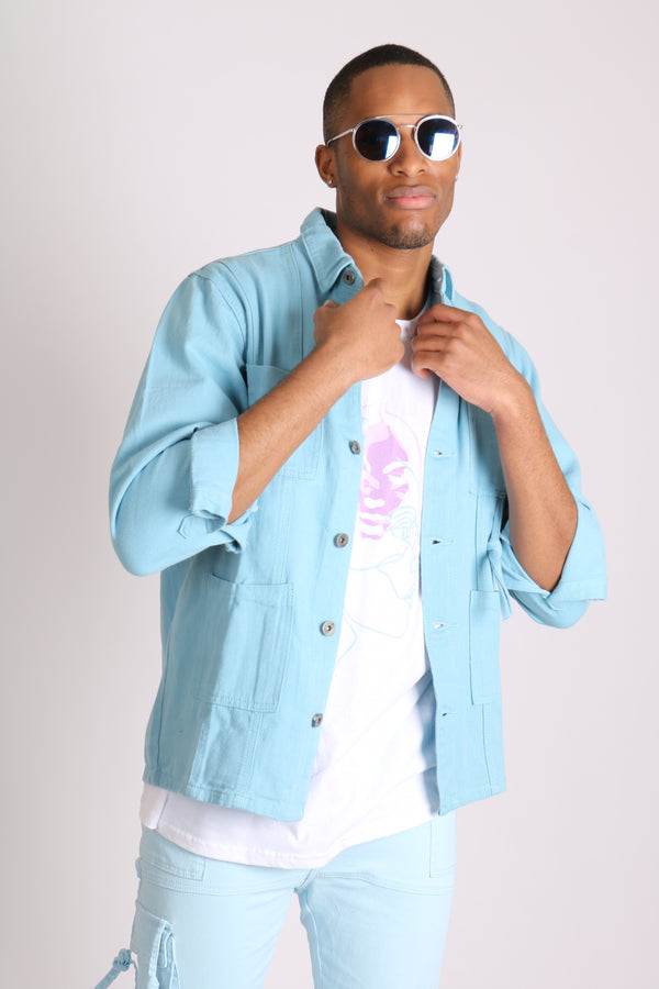 Liquor & Poker Powder Blue Utility Jacket