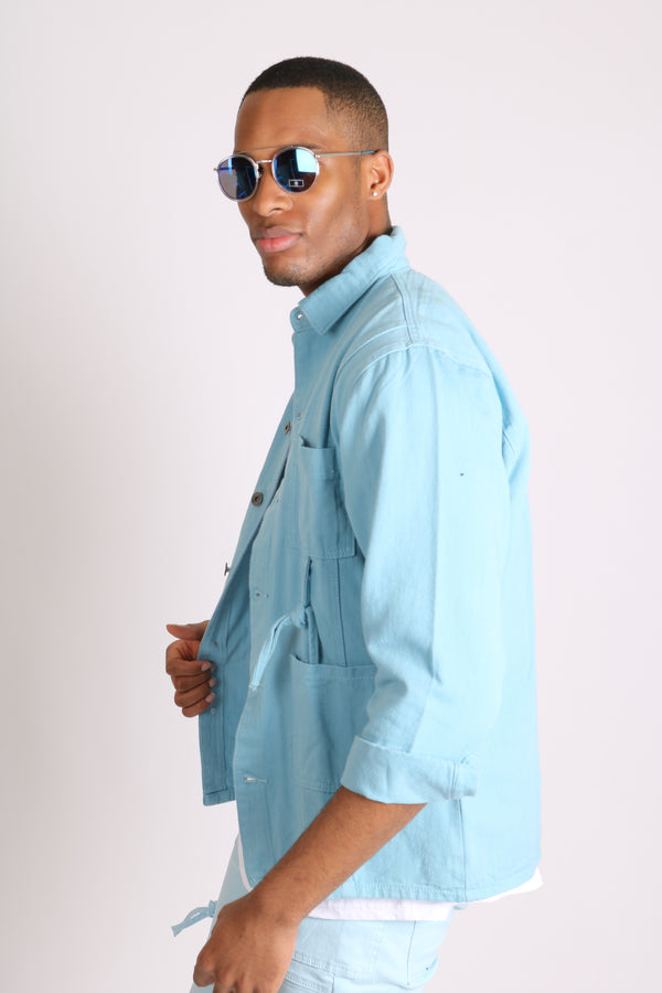 Liquor & Poker Powder Blue Utility Jacket