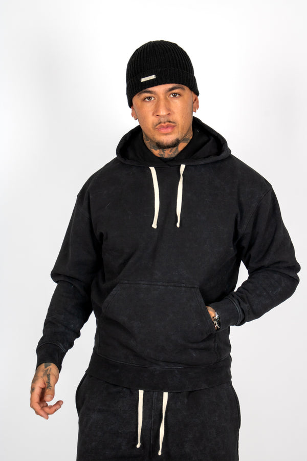 Liquor & Poker Premium Recycled Acid Black Hoodie