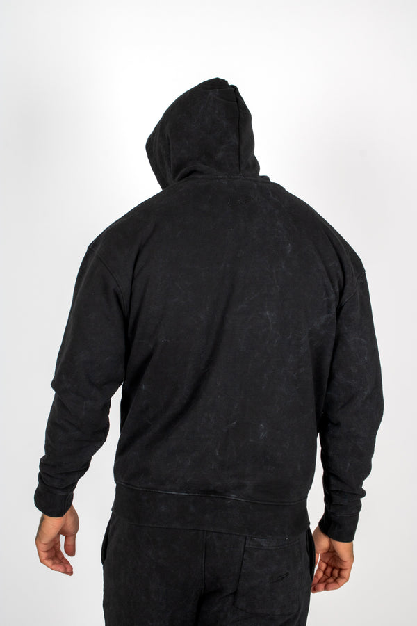 Liquor & Poker Premium Recycled Acid Black Hoodie