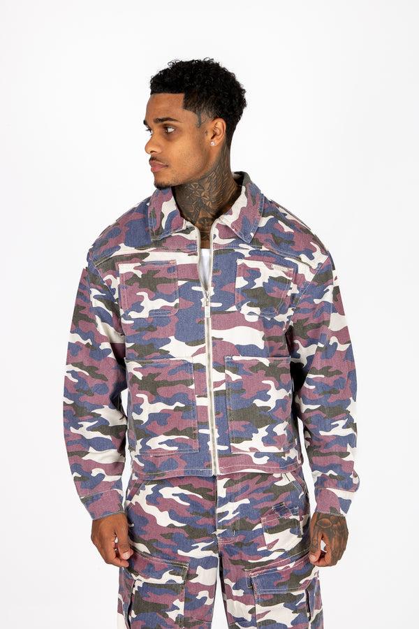 Liquor & Poker Purple Camo Relaxed Denim Jacket