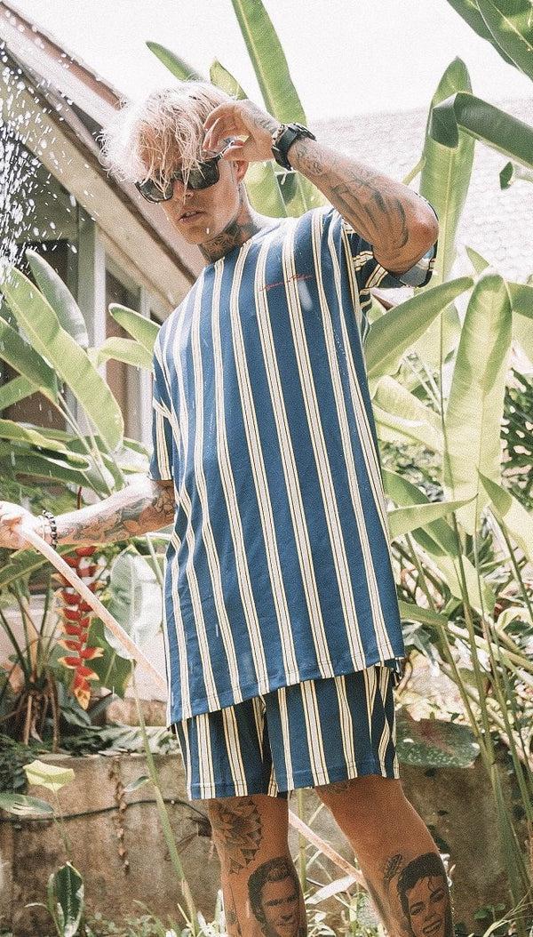 liquor & poker Relaxed Fit Shorts In Blue And Yellow