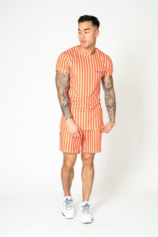 Liquor & Poker Relaxed Fit Shorts In Rust And White