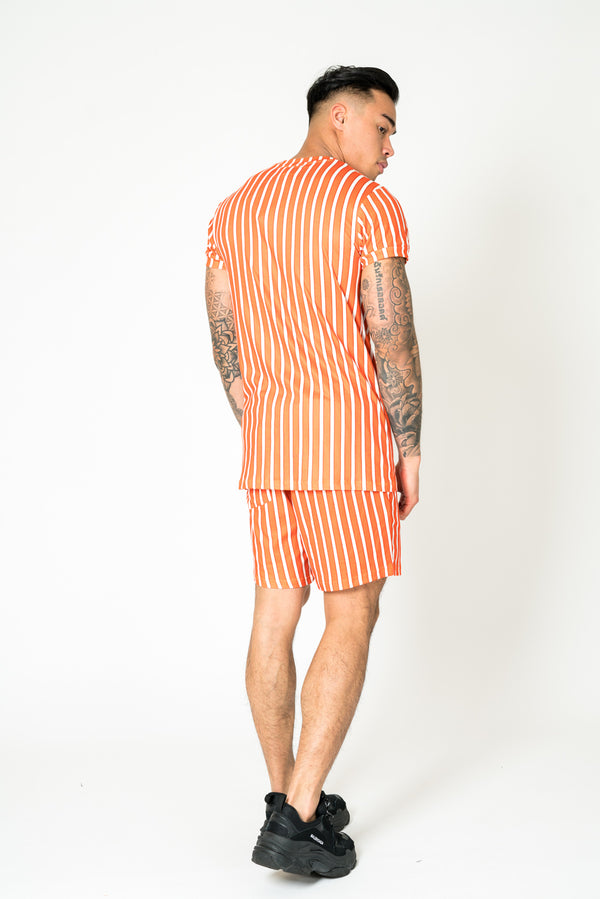 Liquor & Poker Relaxed Fit Shorts In Rust And White