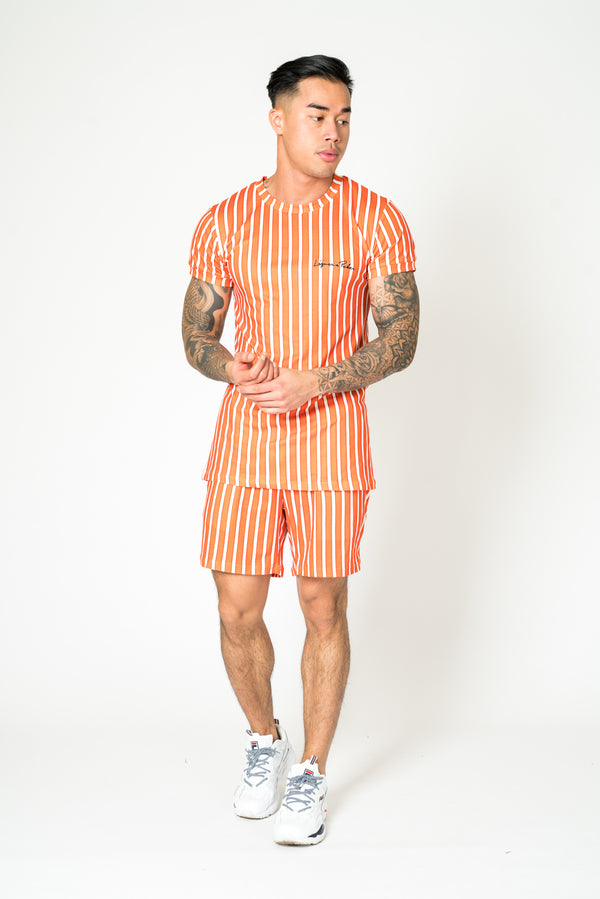 Liquor & Poker Relaxed Fit Shorts In Rust And White