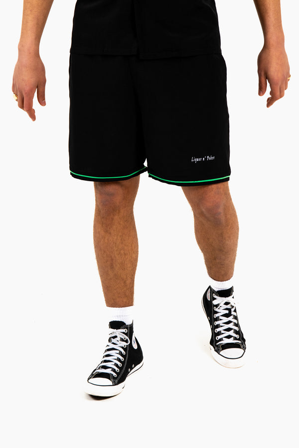 Liquor & Poker Relaxed Forbidden Fruits Black Shorts