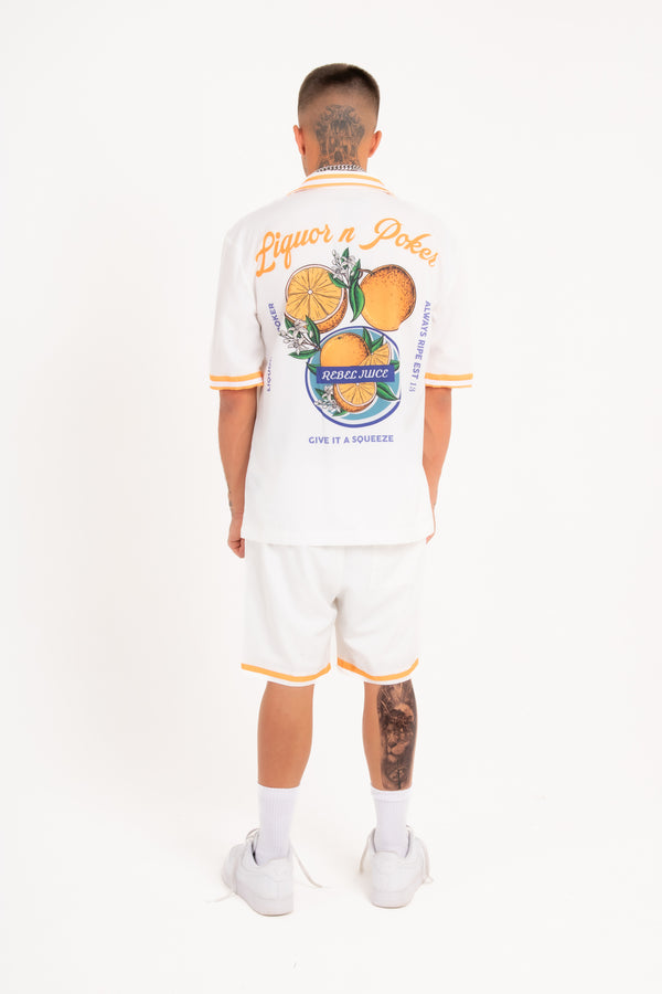 Liquor & Poker Relaxed Forbidden Fruits White Shorts