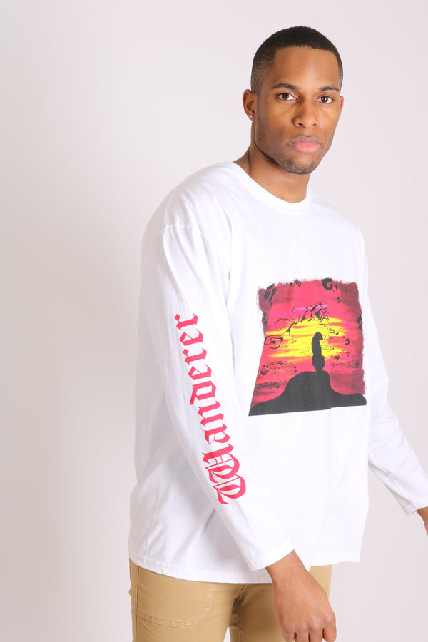 Liquor & Poker Safari Printed White Long Sleeve Top