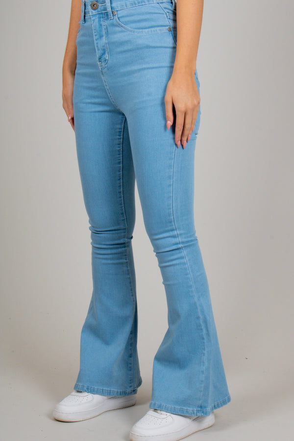 Liquor & Poker Slim Fit Flare Jean In Stone Wash