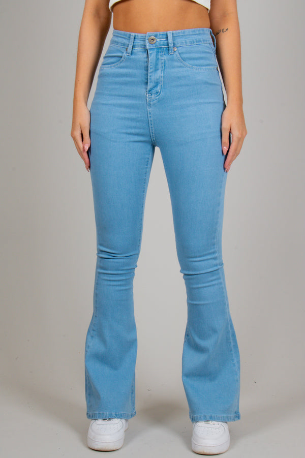 liquor & poker Slim Fit Flare Jean In Stone Wash