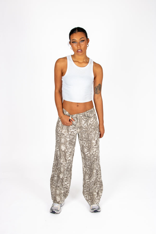 Liquor & Poker Snake Print Denim Jeans