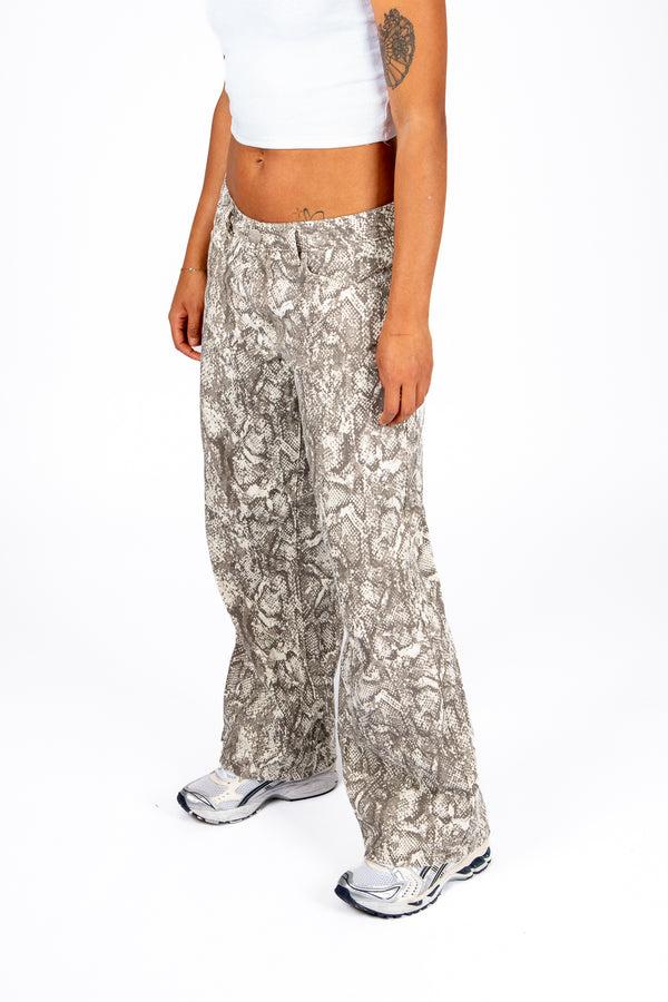 Liquor & Poker Snake Print Denim Jeans