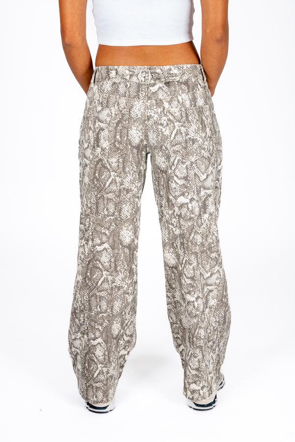 Liquor & Poker Snake Print Denim Jeans