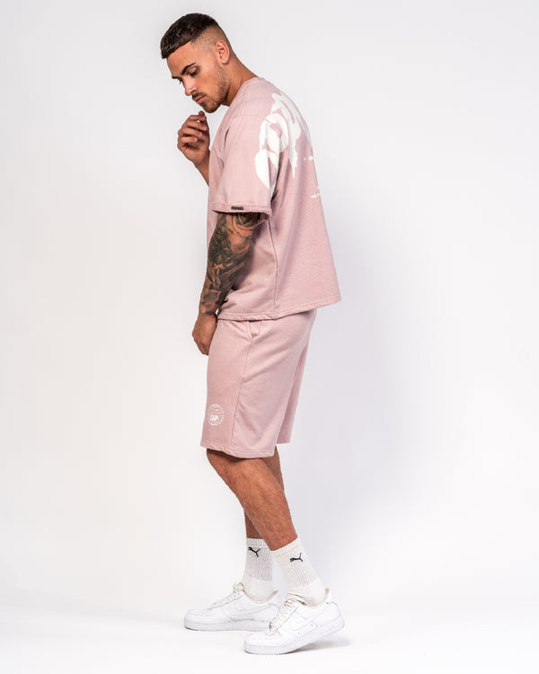 Liquor & Poker Soft Pink Relaxed Fit Jersey Shorts