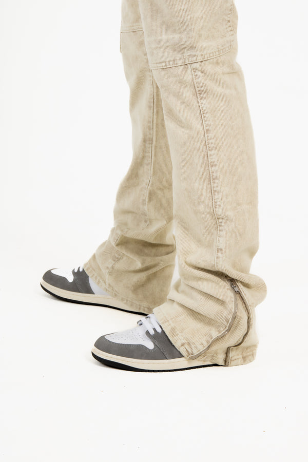 Liquor & Poker Stone Corduroy Slim Stacked Cargo