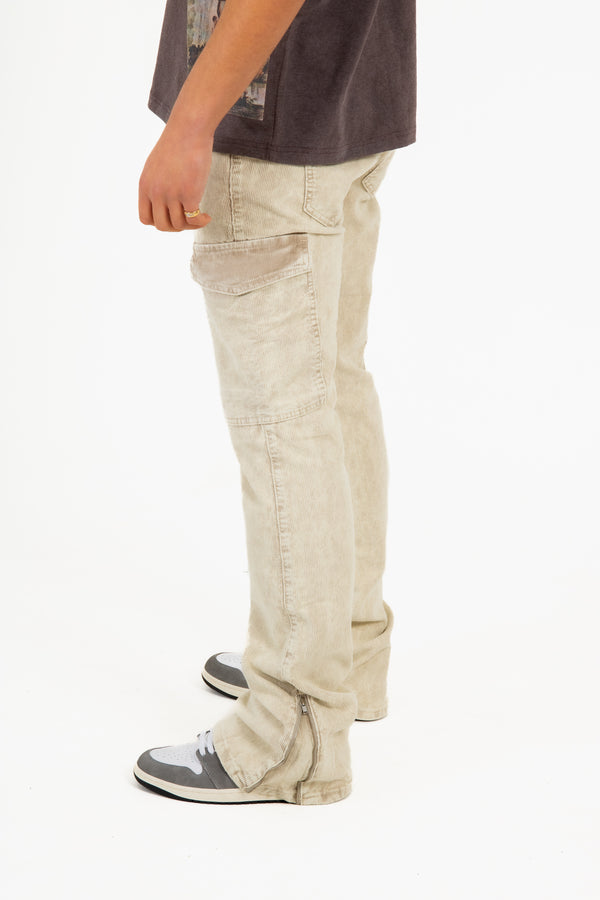 Liquor & Poker Stone Corduroy Slim Stacked Cargo