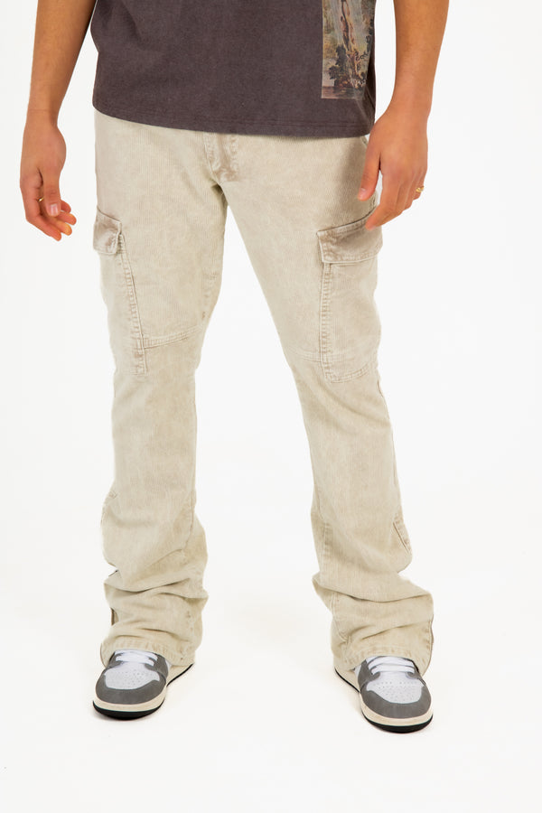 Liquor & Poker Stone Corduroy Slim Stacked Cargo