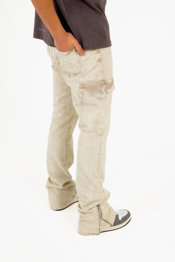 liquor & poker Stone Corduroy Slim Stacked Cargo