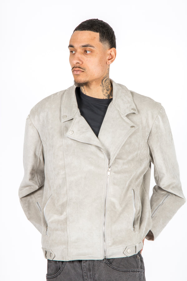 Liquor & Poker Stone Suede Biker Jacket