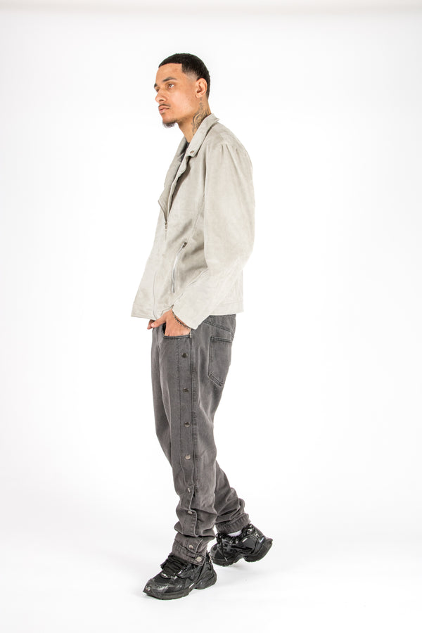 Liquor & Poker Stone Suede Biker Jacket