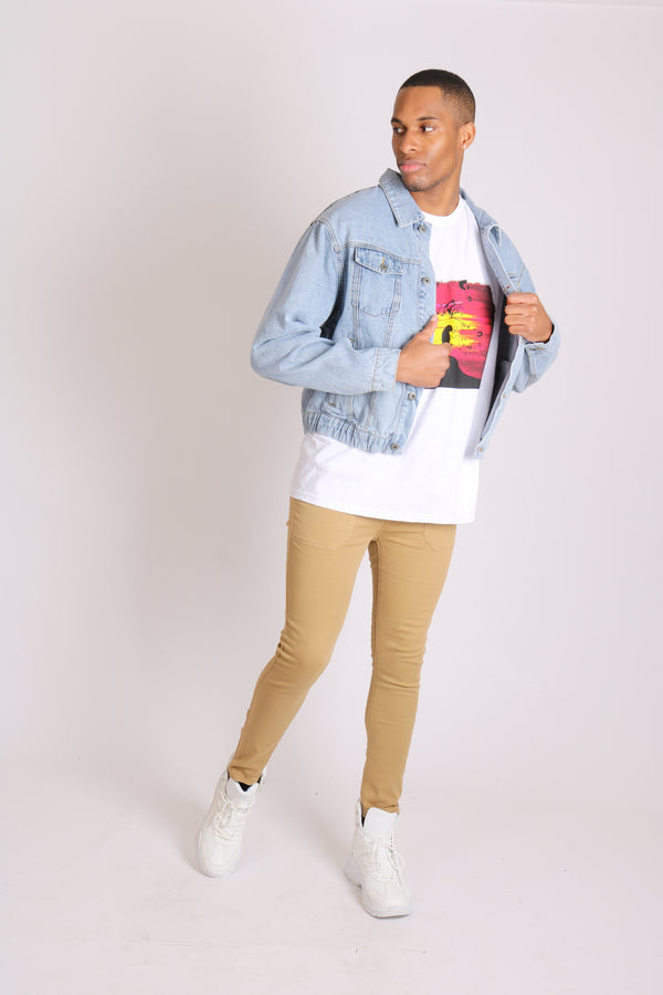 Liquor & Poker Stretch Skinny Denim Jeans In Tan