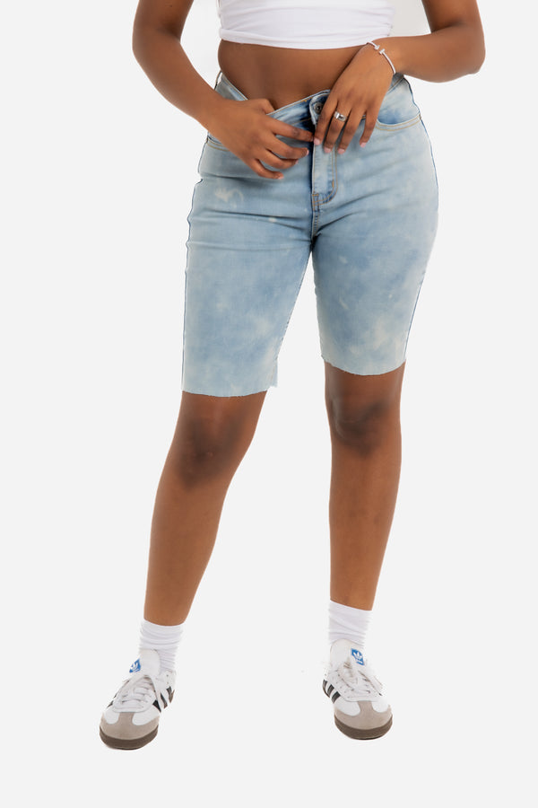 liquor & poker Super Stretch Denim Cycling Shorts