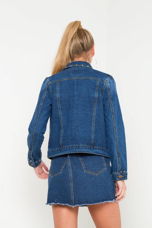 Liquor & Poker Texas Mini Denim Skirt With Stud