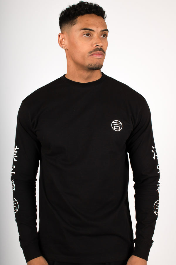 Liquor & Poker Tiger Print Long Sleeve Black T-Shirt