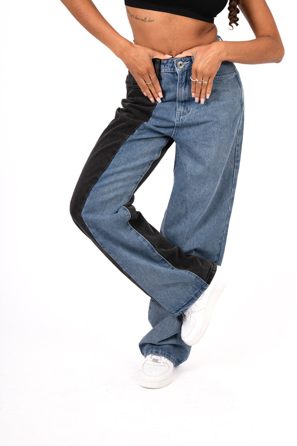 Liquor & Poker Vice-Versa Two Tone Mom Jean