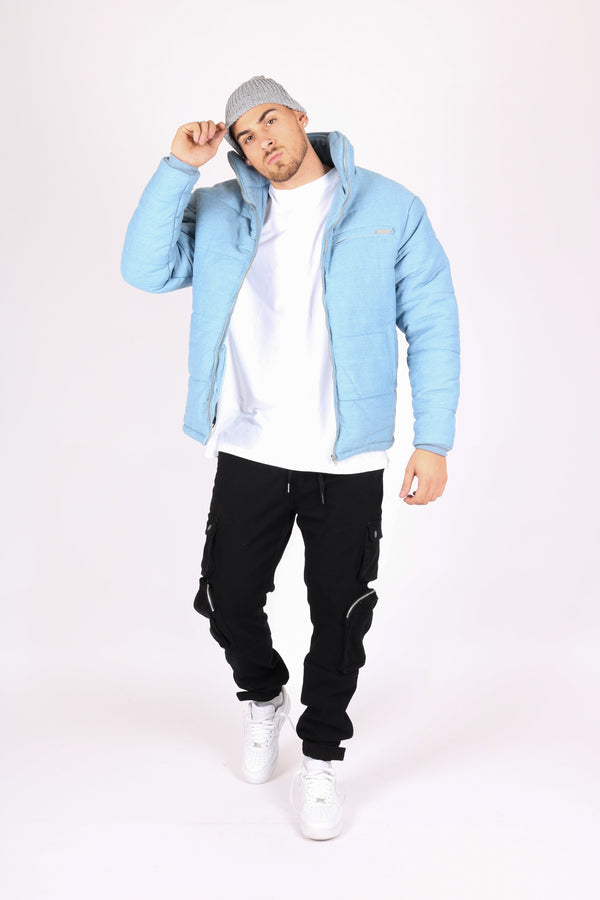 liquor & poker Vintage Stonewash Denim Puffa Jacket