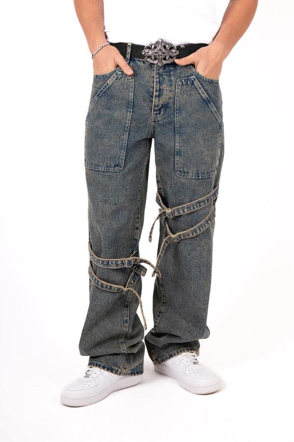 Liquor & Poker Vintage Wash Straight Leg Buckle Jean