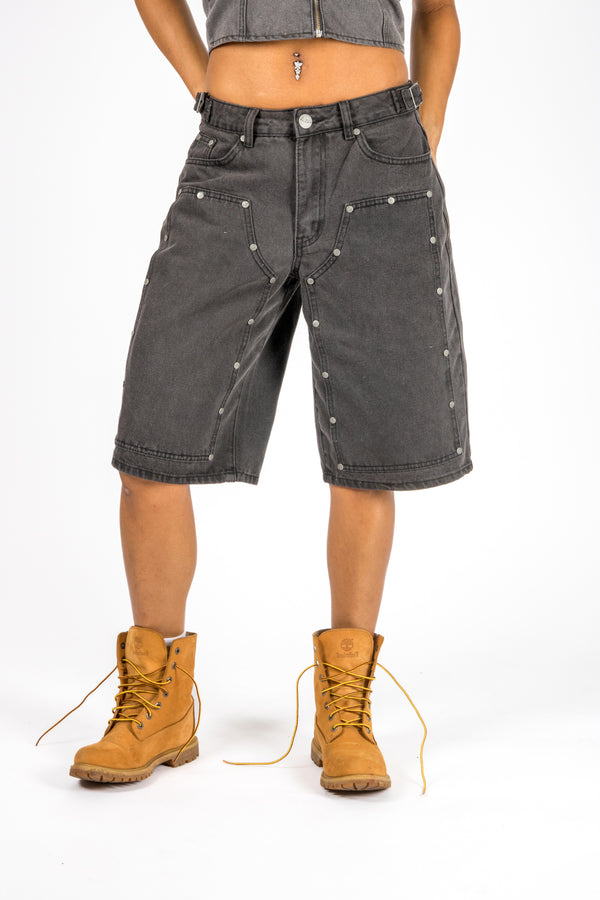liquor & poker Washed Black Carpenter Jorts