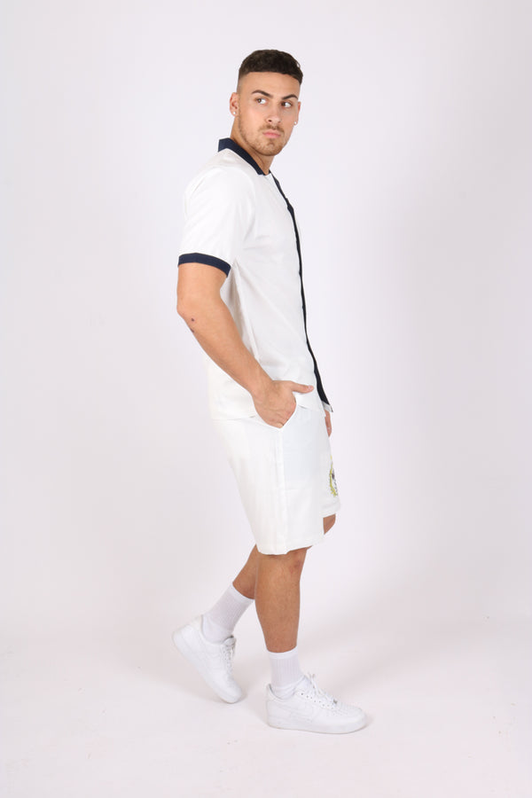 Liquor & Poker White Golf Club Embroidered Shorts