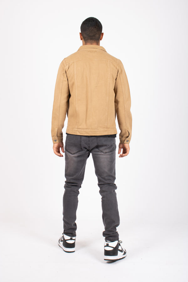 Liquor & Poker Logan Washed Charcoal Skinny Fit Jeans With Rips