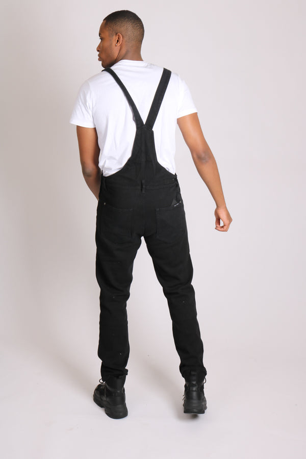 Liquor & Poker Louisiana Black Distressed Denim Dungarees