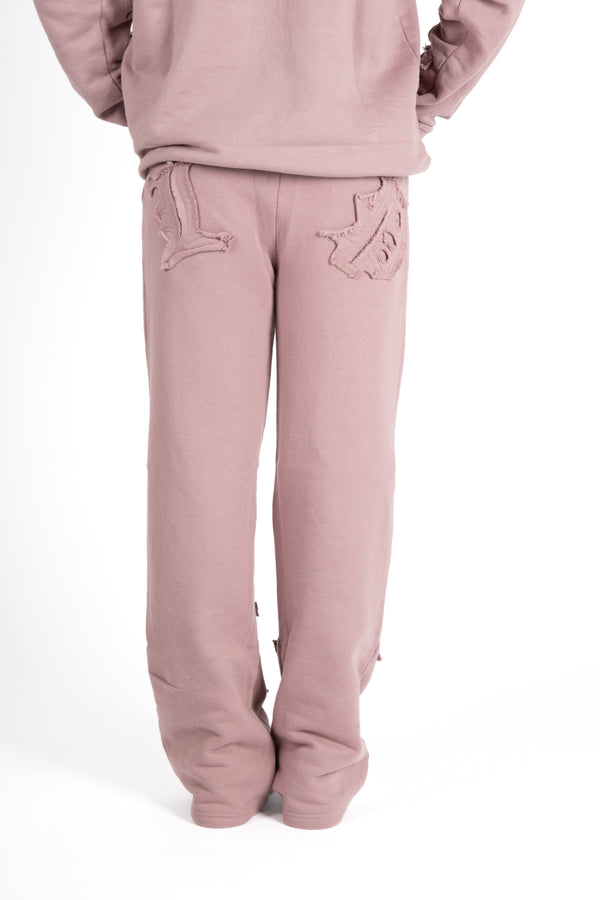 Liquor & Poker Mauve All Over 'Lnp' Motif Straight Leg Joggers