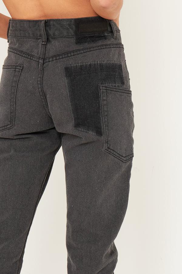 Liquor & Poker Midori Black Stepped Waist Boyfriend Jeans
