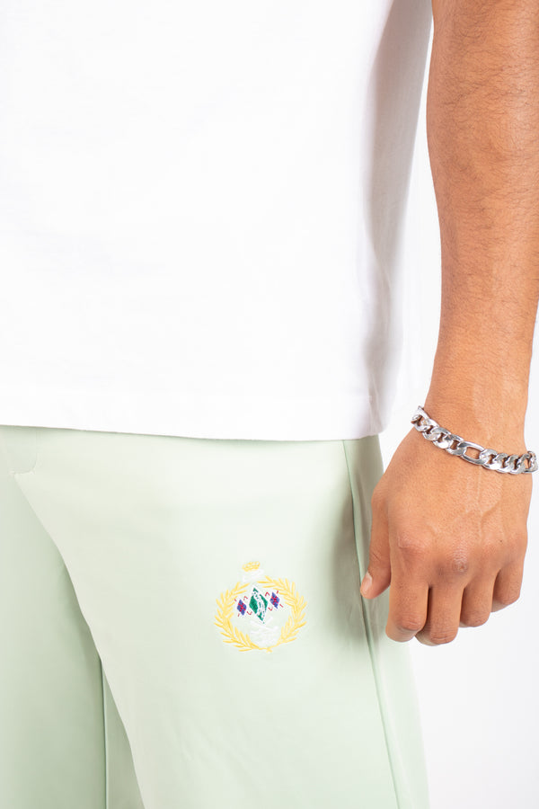 Liquor & Poker Mint Green Straight Leg Embroidered Golf Club & Popper Hem Jogger